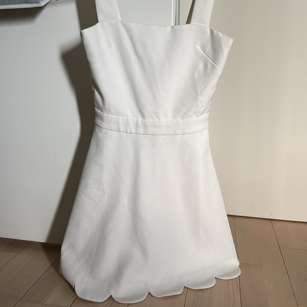 Endless Rose Scallop Trim Dress white